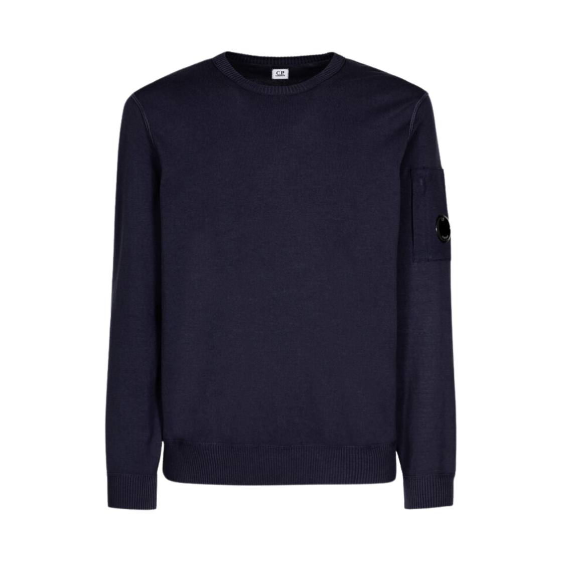 C.P. 컴퍼니 코튼 크레이프 크루넥 니트 네이비 - 23SS(C.P. Company Cotton Crepe Crewneck Knit Navy - 23SS)