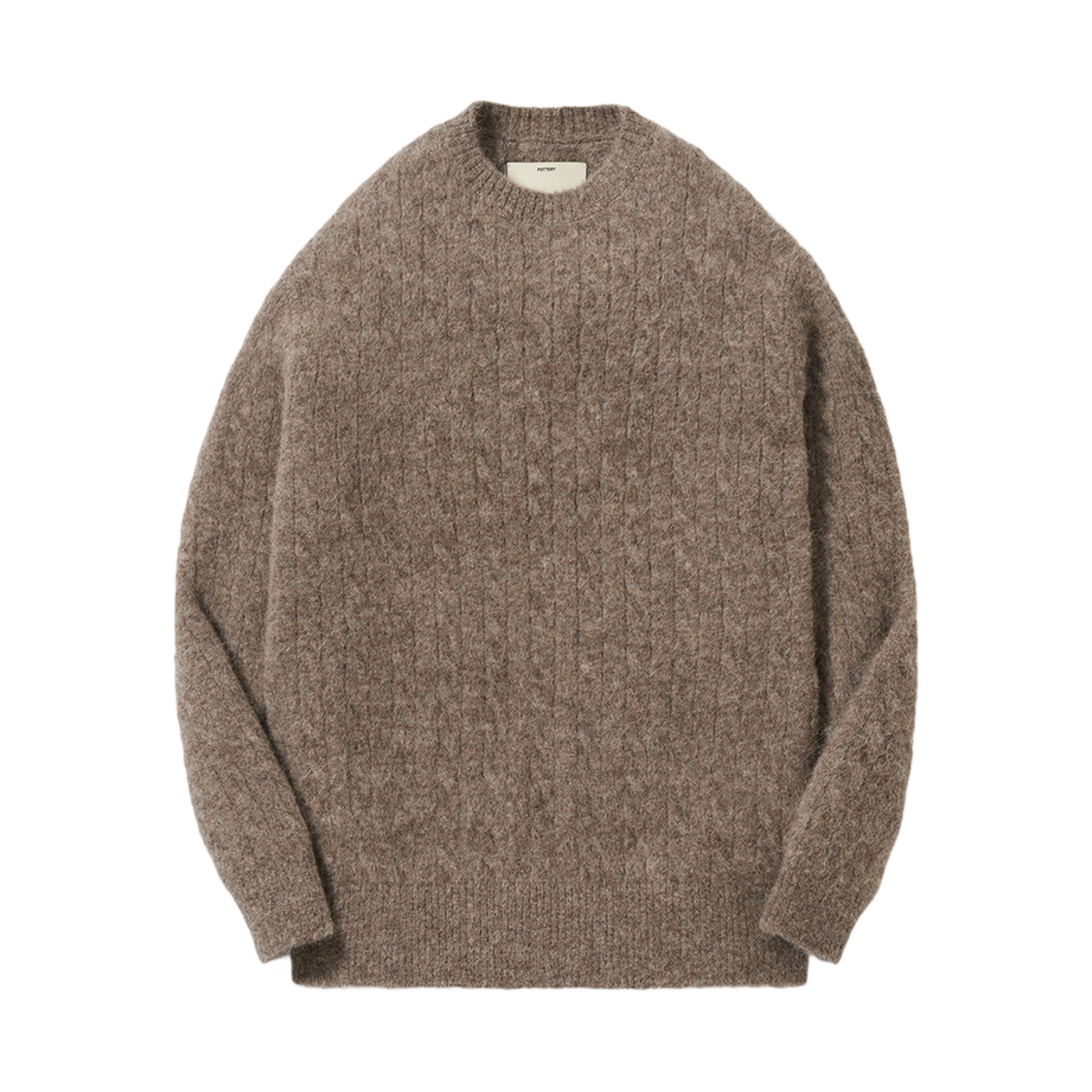포터리 모헤어 케이블 크루넥 니트 토바코(Pottery Mohair Cable Crewneck Knit Tobacco)