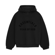 Essentials Nylon Fleece Hoodie Jet Black - 24SS