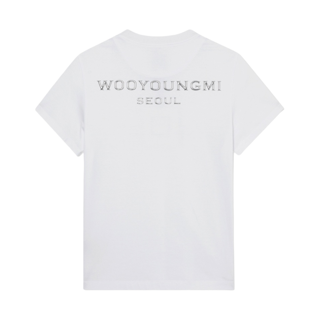 (W) 우영미 서울 엠보싱 백로고 티셔츠 화이트 - 23FW((W) Wooyoungmi Seoul Embossed Back Logo T-Shirt White - 23FW) - 1