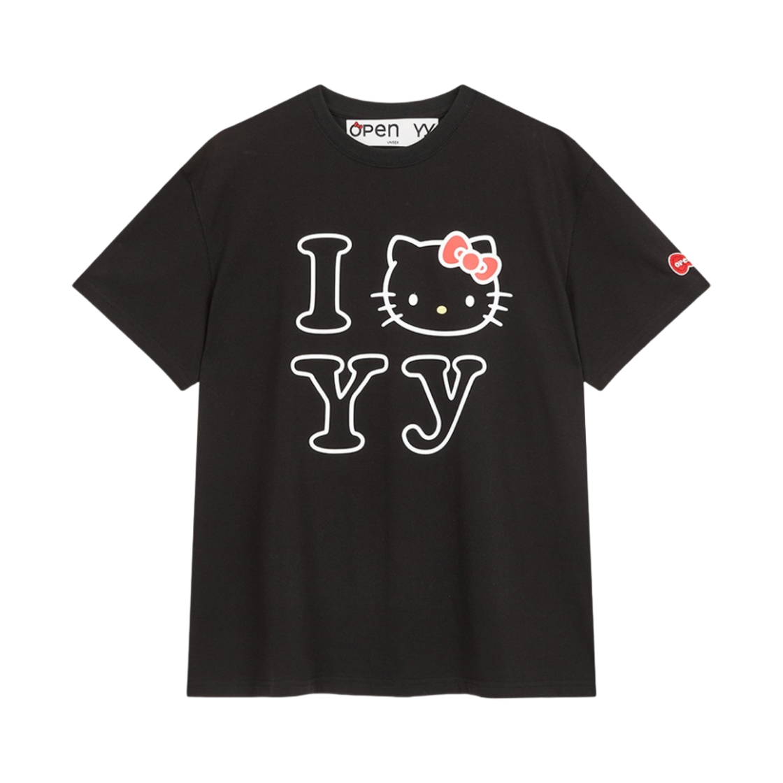 오픈 Yy x 헬로 키티 티셔츠 블랙(Open Yy x Hello Kitty T-Shirt Black)