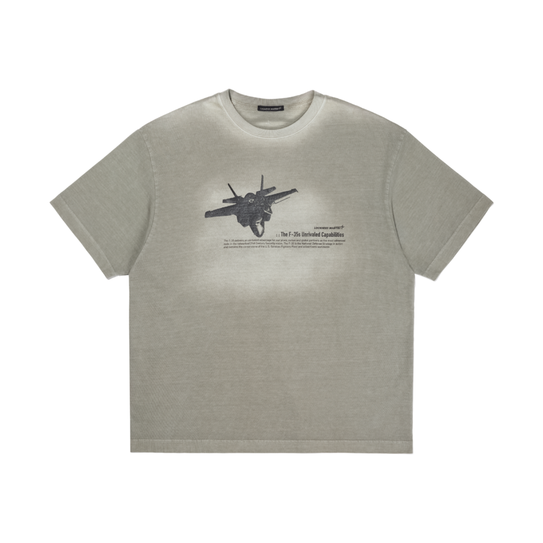 L24UTS002BRN LOCKHEED MARTIN F35 Garment Dyed Brush T-Shirt Brown
