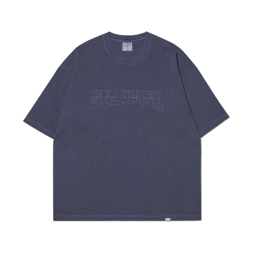 노매뉴얼 패치 티셔츠 워시드 네이비
