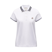 (W) Moncler Logo Patch Polo Shirt White - 23SS