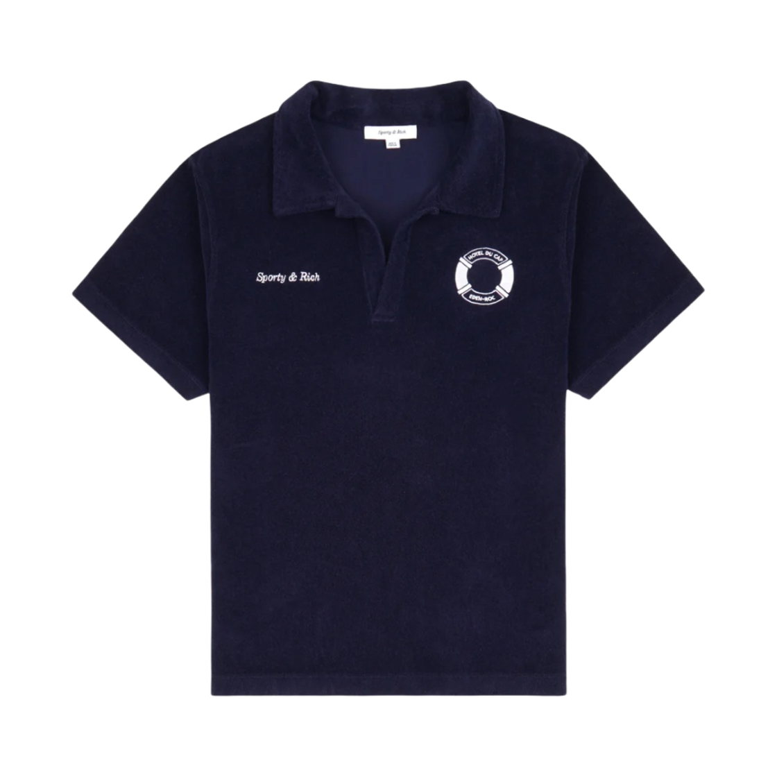 스포티 앤 리치 x 호텔 뒤 캡 에덴 록 부이 테리 폴로 네이비 화이트(Sporty & Rich x Hotel Du Cap-Eden-Roc Buoy Terry Polo Navy White) - 1