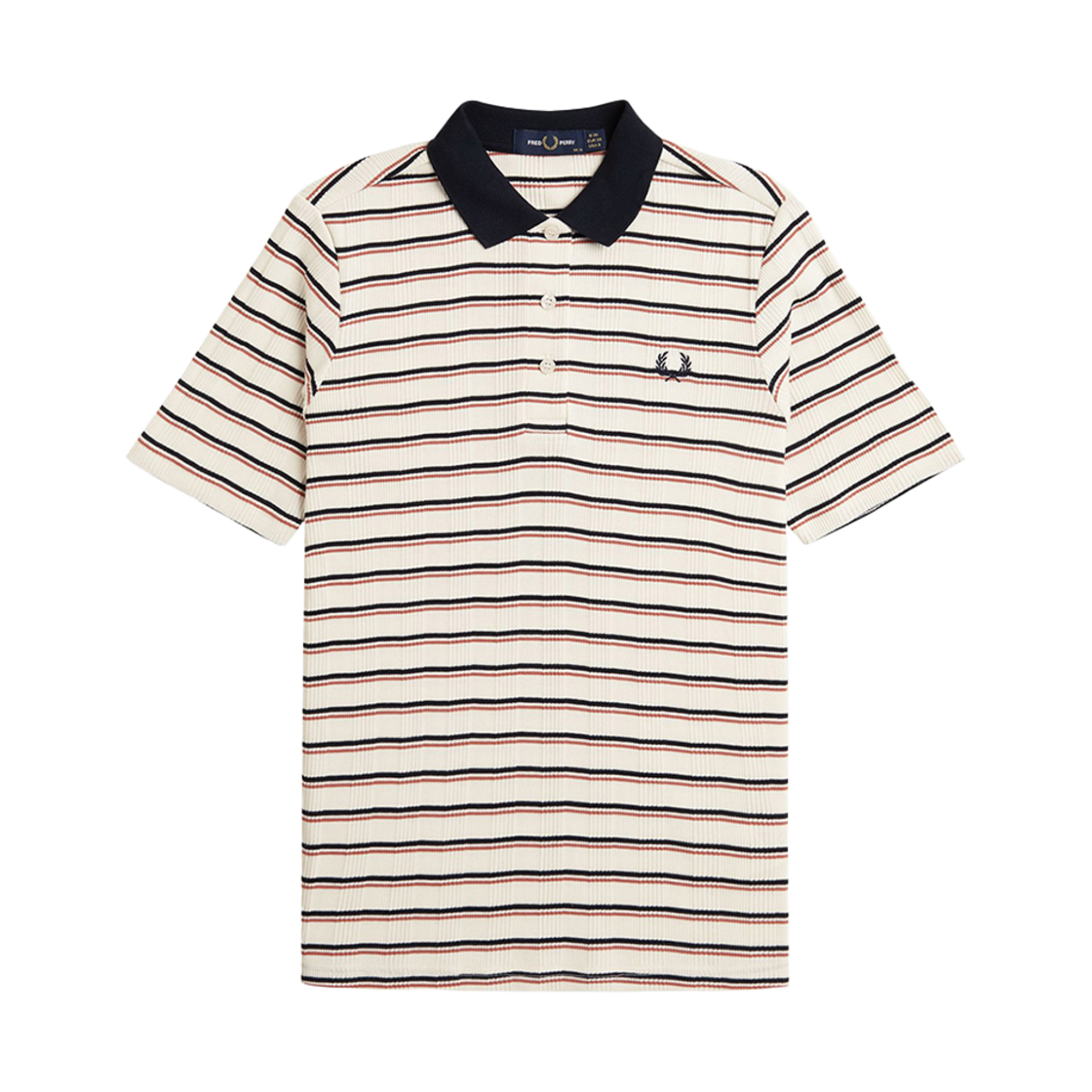 프레드페리 우먼스 스트라이프 립 폴로 셔츠 실키피치