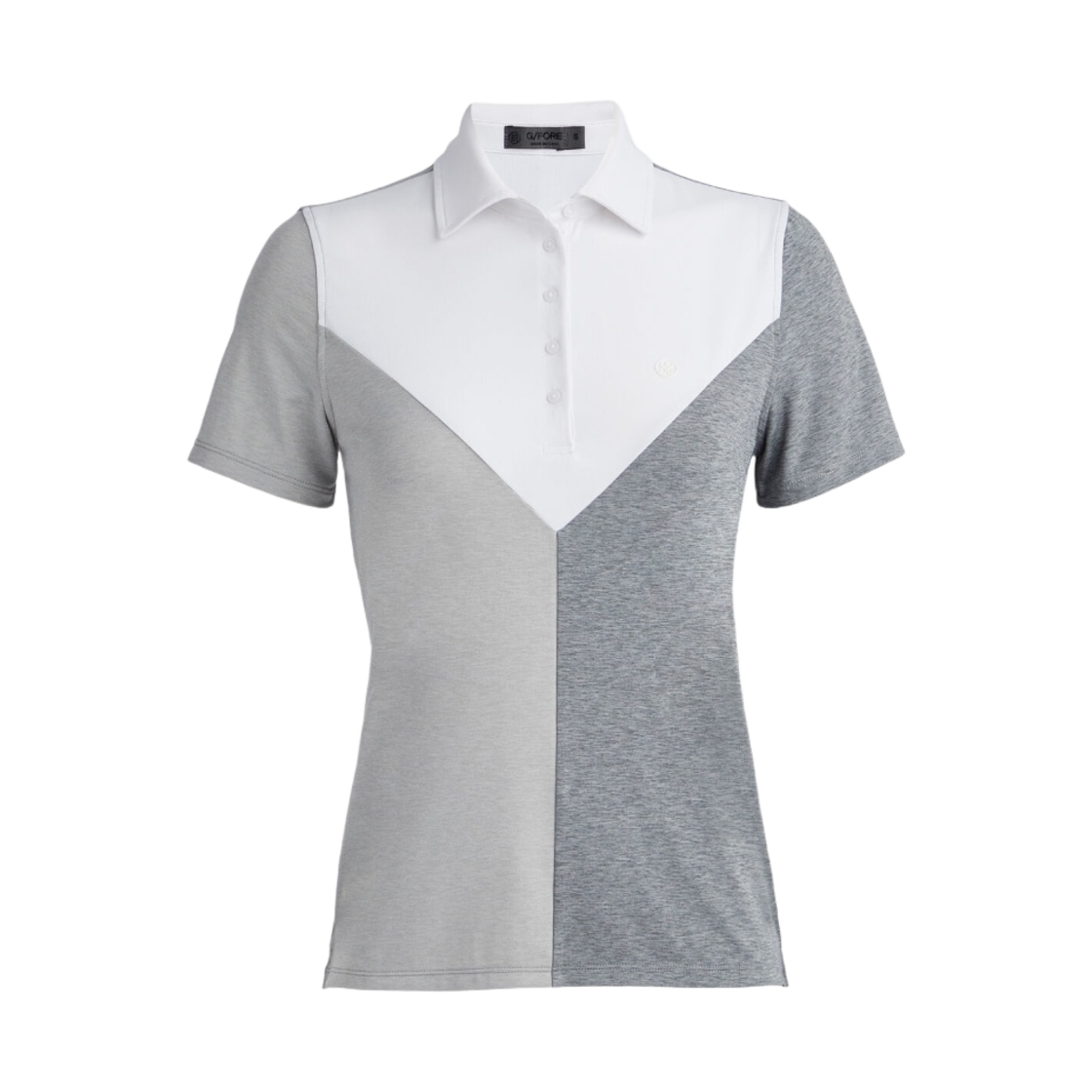 G4LF23K624 (W) G/Fore Colour Block V Melange Tech Jersey Polo Snow