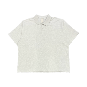 Undermycar Mu.125 Original Logo Oversized Crop PK Shirts Oatmeal