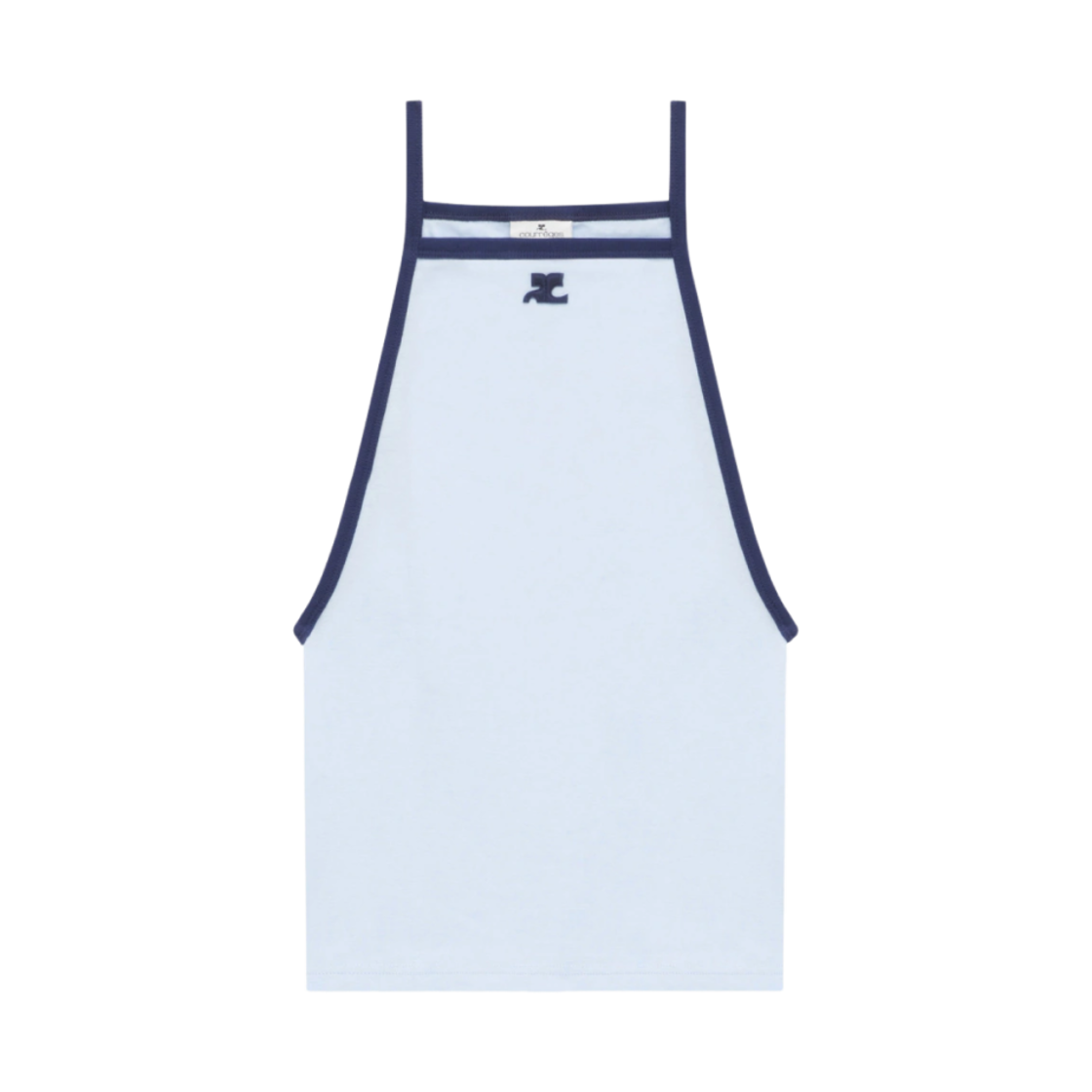 (W) 꾸레쥬 라이트 립 콘트라스트 탱크탑 스카이 오션 블루