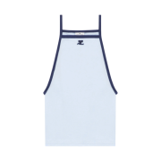 (W) Courreges Light Ribs Contrast Tank Top Sky Ocean Blue