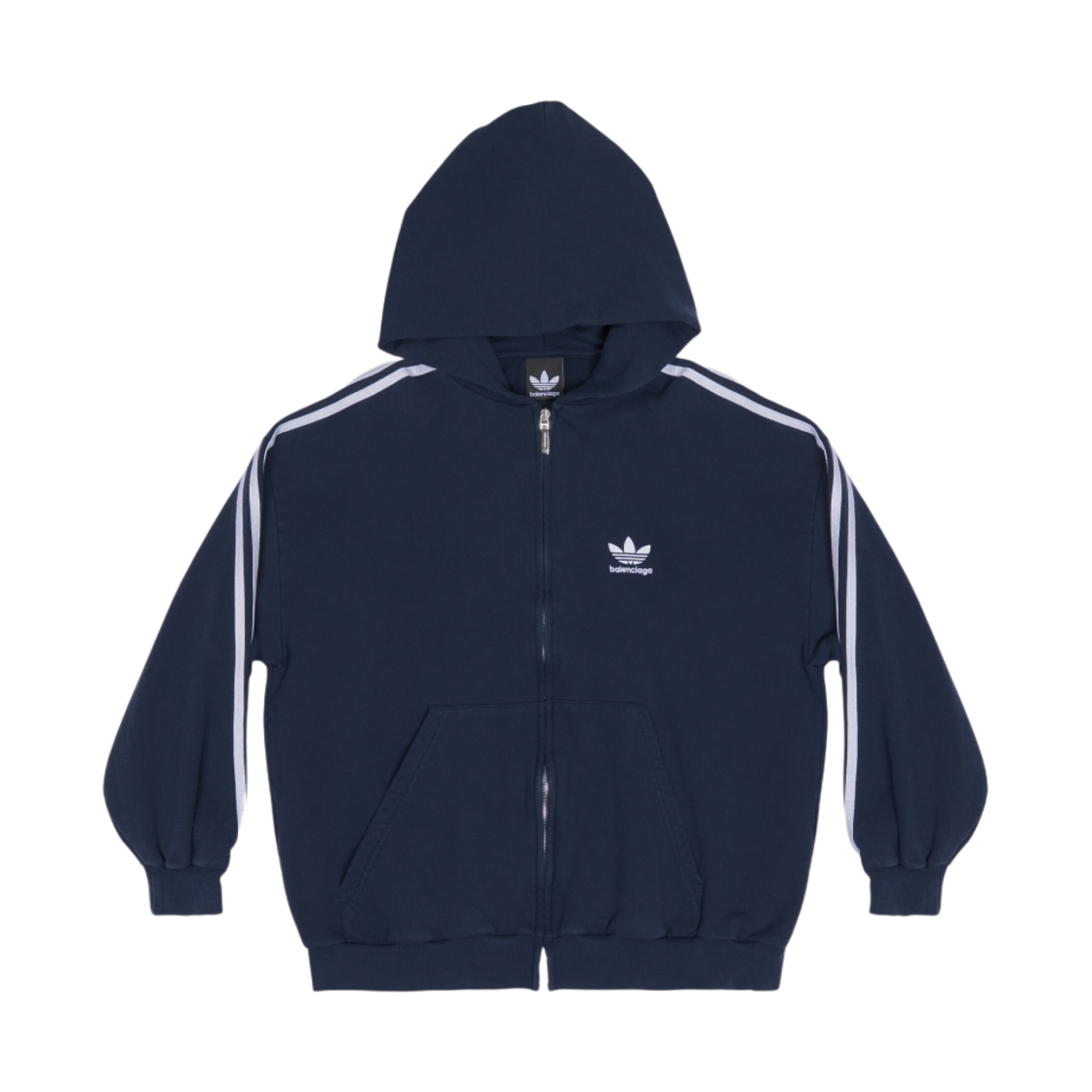 발렌시아가 x 아디다스 집업 후드 스몰 핏 네이비 블루(Balenciaga x Adidas Zip-Up Hoodie Small Fit Navy Blue) - 1
