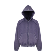 Farfromwhat Far Vintage Washed Hoodie Zip-Up Washed Navy