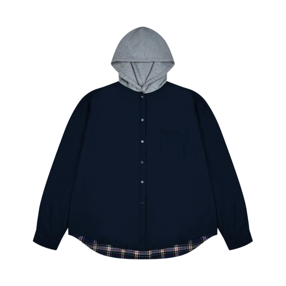 トップス Project G/R Reversible Hood Check Shirts 프로젝트 G/R 리버시블 후디 체크 셔츠 네이비 | PROJECT G/R