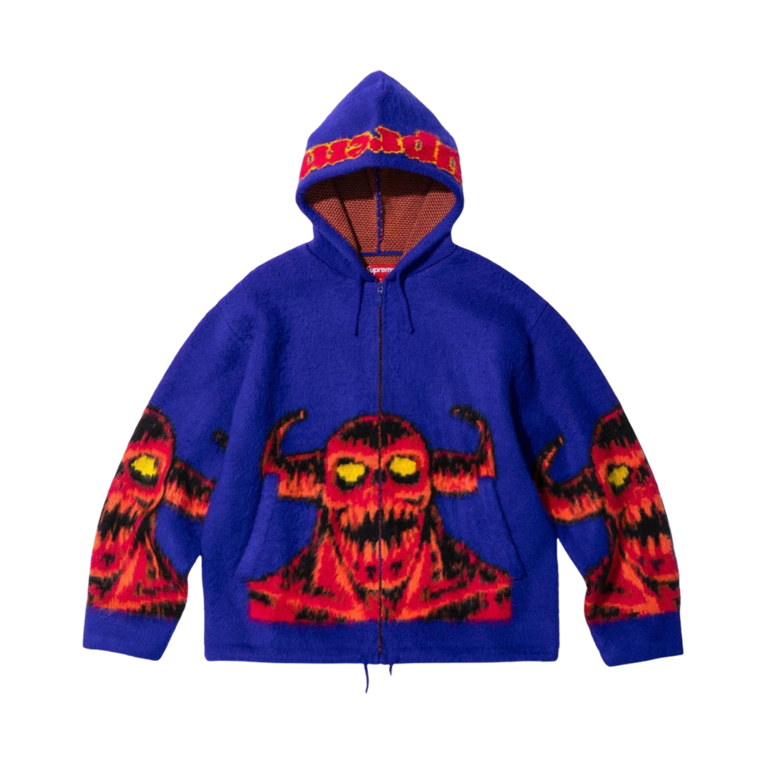 슈프림 x 토이 머신 집업 후드 스웨터 블루 - 24SS