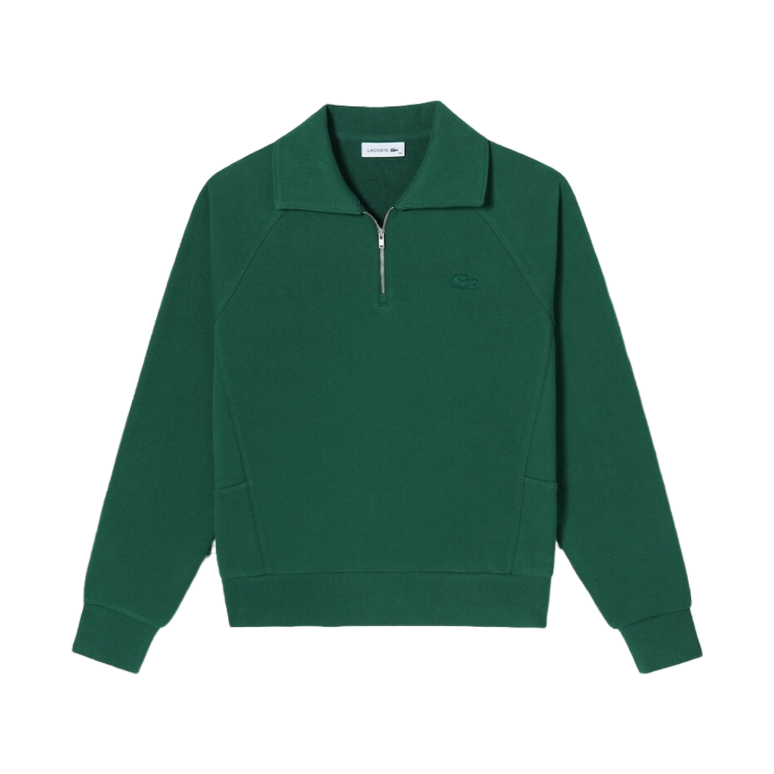 (W) 라코스테 하프 집업 스웨트셔츠 그린((W) Lacoste Half Zip-Up Sweatshirt Green)