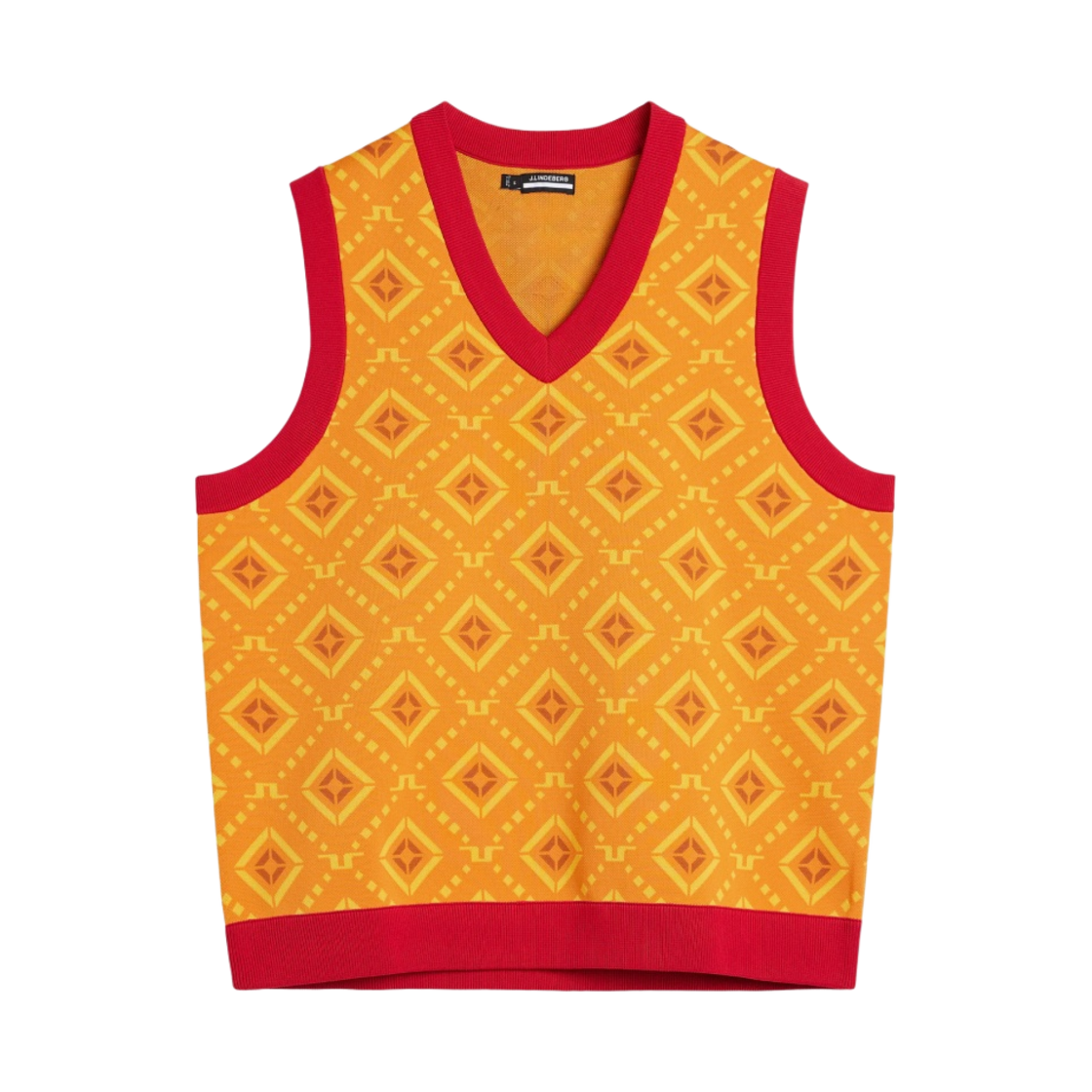제이린드버그 잭 니트 베스트 오렌지 다이아몬트 로고(J.Lindeberg Jack Knitted Vest Orange Dimond Logo) - 1