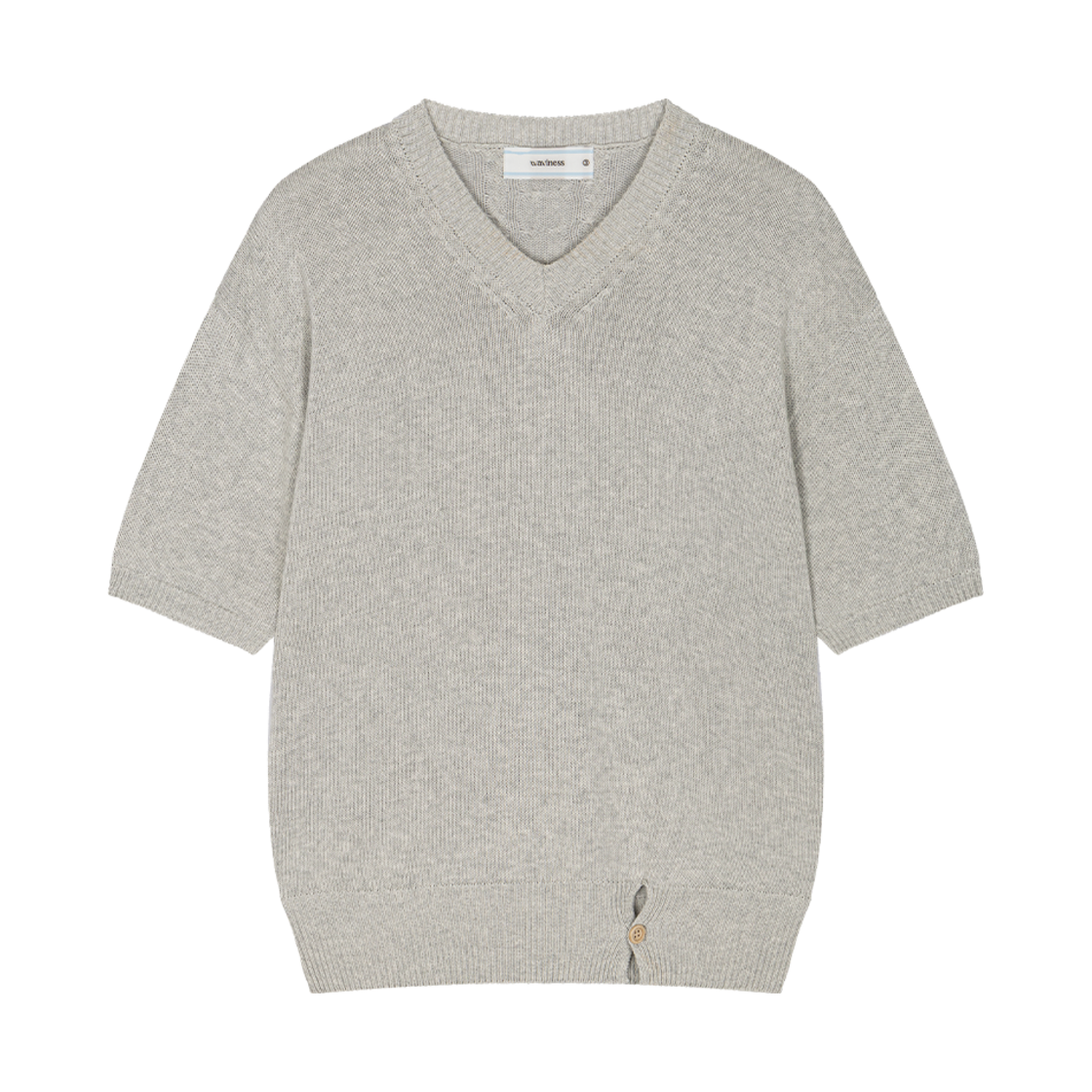 Waviness25210 Waviness High Tide V-Neck Half Knit Silver Grey