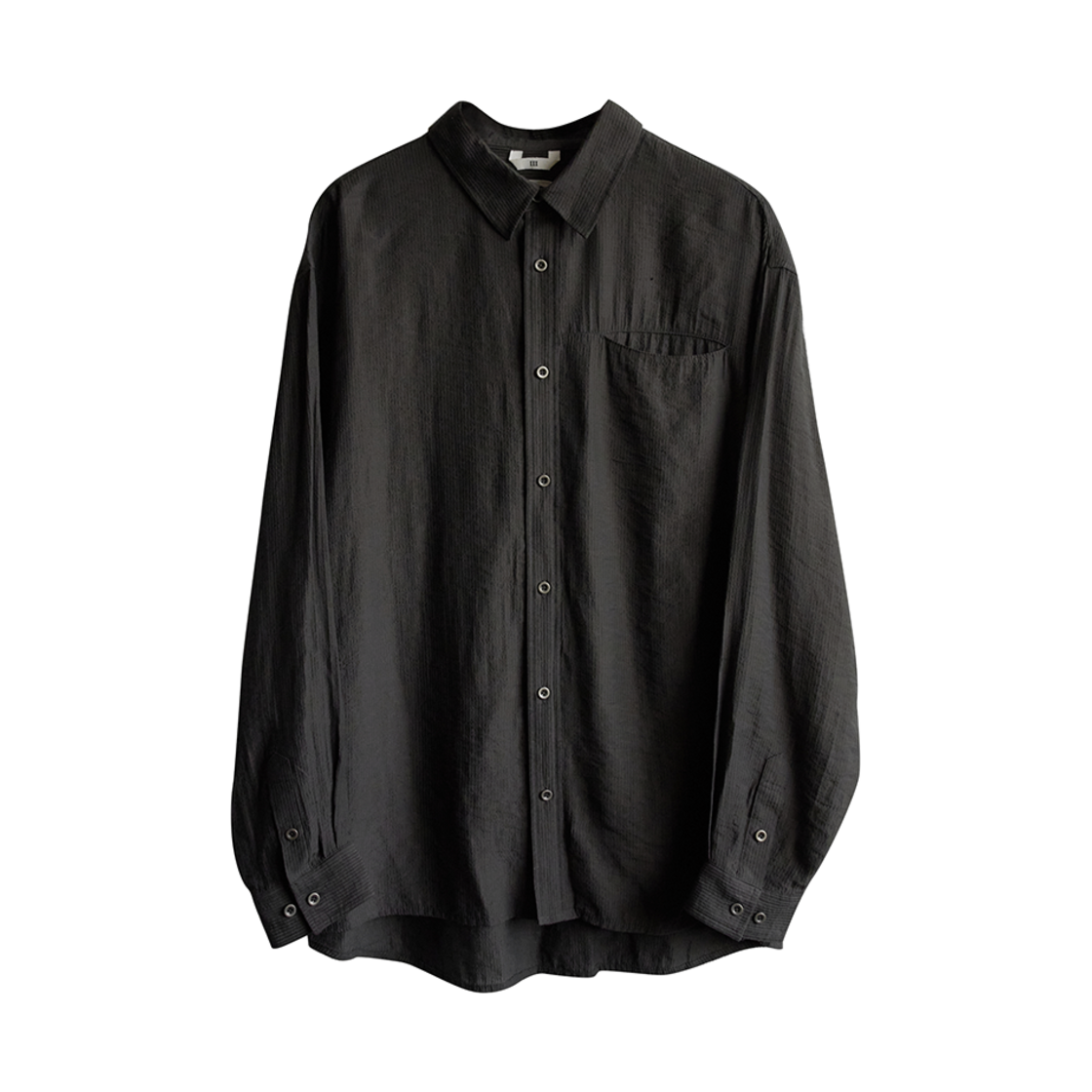 25SSSH03BRO NA A NANA Stripe Silky Shirt Olive Brown