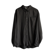 NA A NANA Stripe Silky Shirt Olive Brown