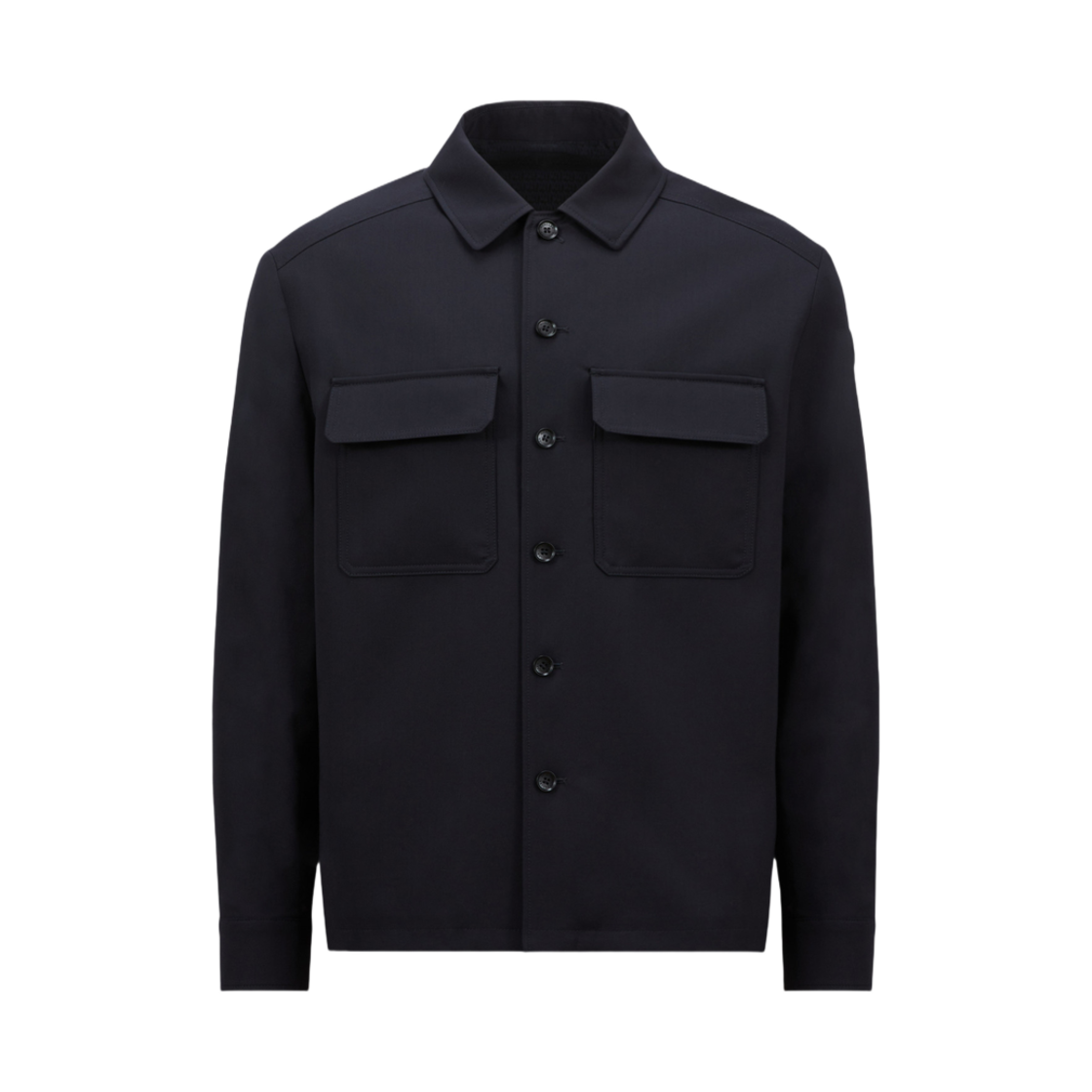K1-091-2F00003-597FV-77D Moncler Wool Gabardine Long Sleeve Shirt Navy Blue - 25SS