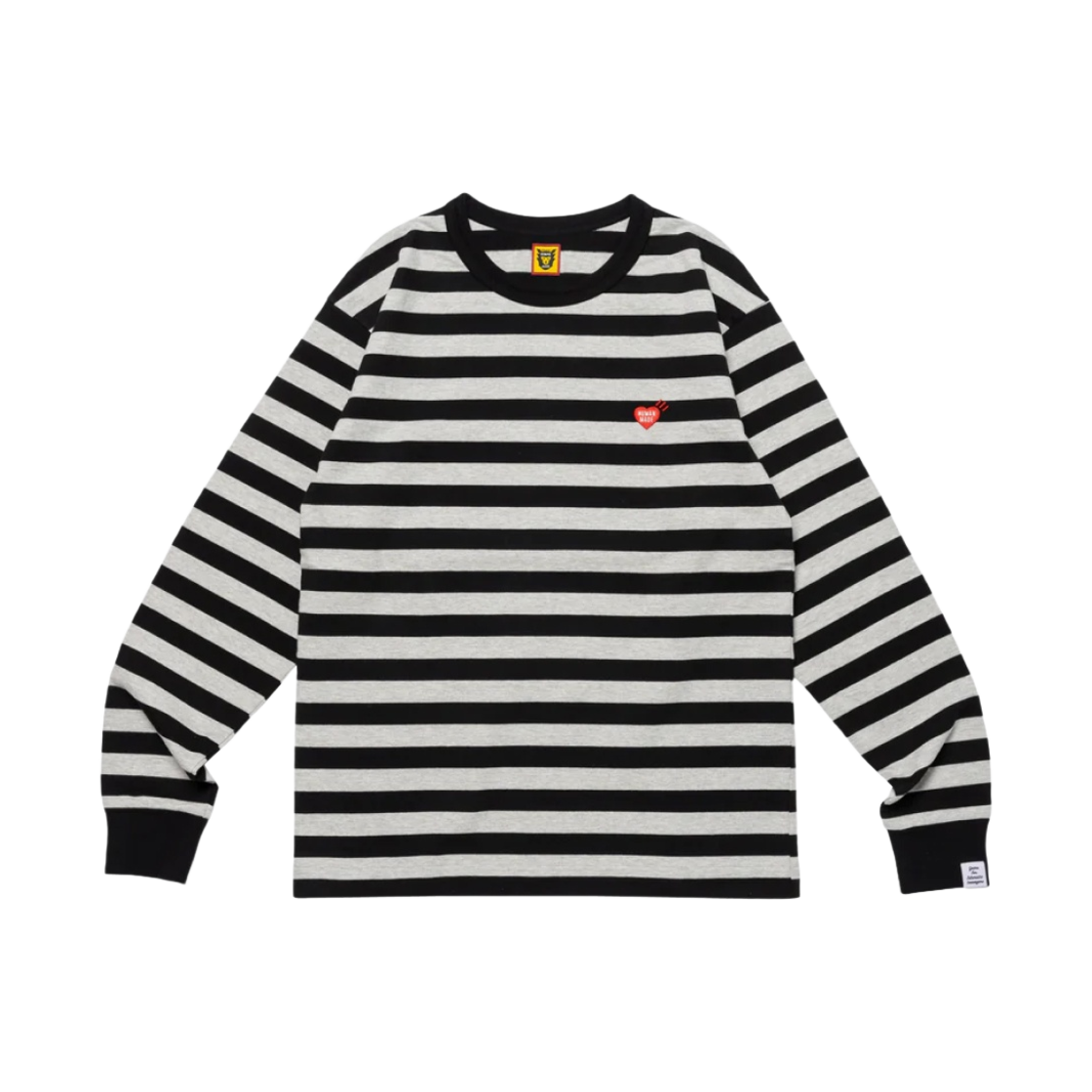 휴먼 메이드 스트라이프 롱슬리브 티셔츠 블랙(Human Made Striped L/S T-Shirt Black) - 1