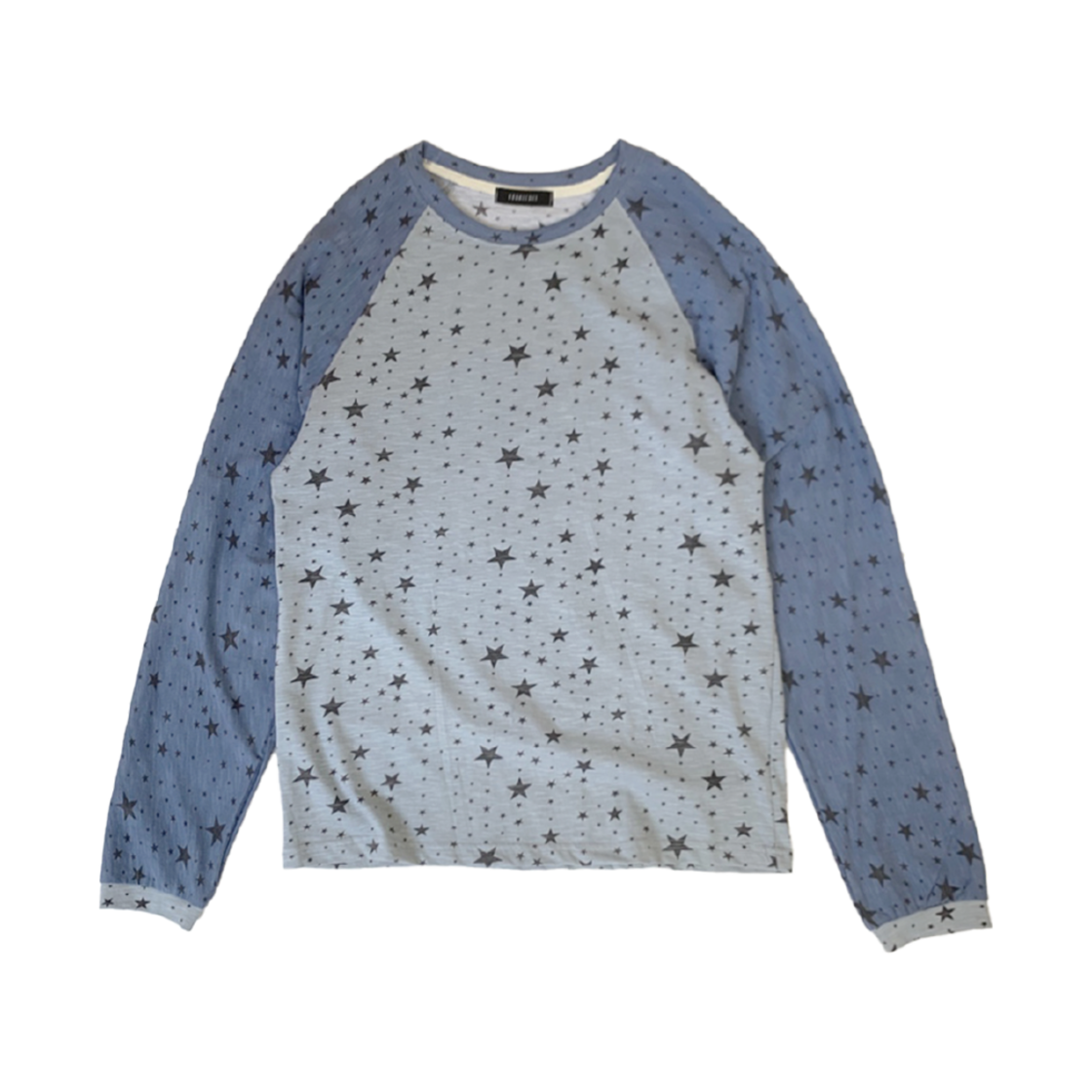 KS5BRTS004SB Kookeesee Star Raglan Sleeve Tee Sky Blue/Blue