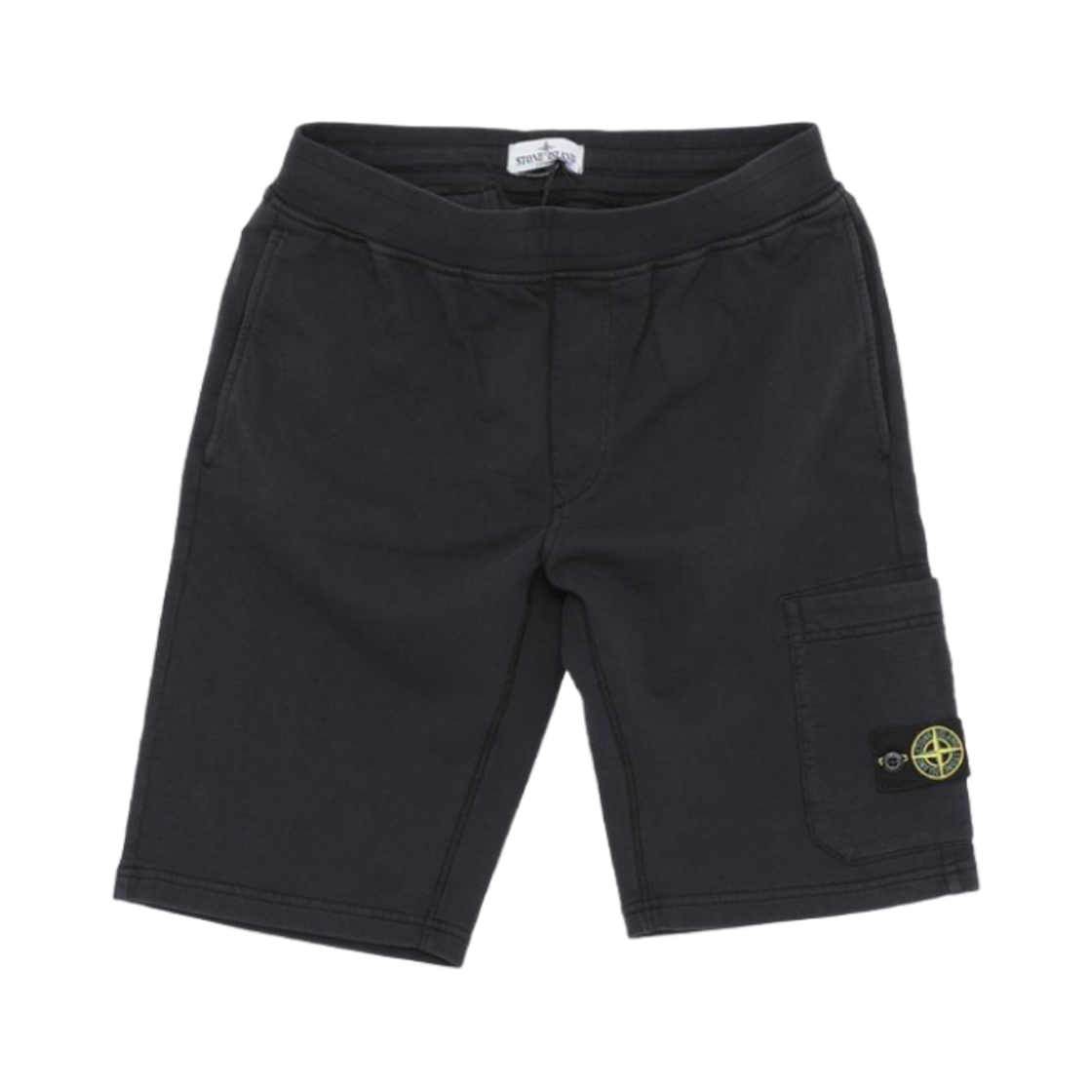 801661840-V0020 (Kids) Stone Island 61840 Cotton Fleece Garment Dyed Bermuda Cargo Shorts Navy Blue - 24SS