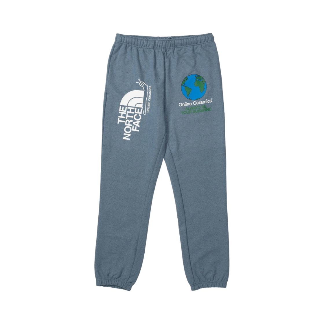 노스페이스 x 온라인 세라믹스 그래픽 스웨트팬츠 블루 리그라인드