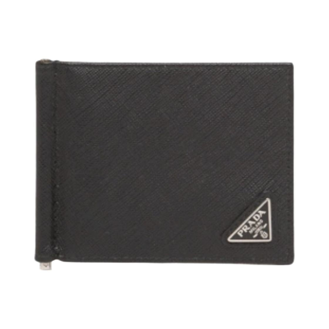 2MN077-QHH-F0002 Prada Saffiano Leather Money Clip Wallet Black