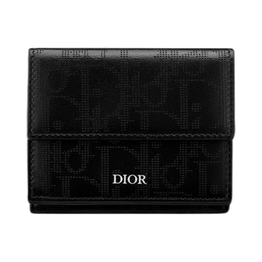 Dior Trifold Wallet Dior Oblique Galaxy Leather Black