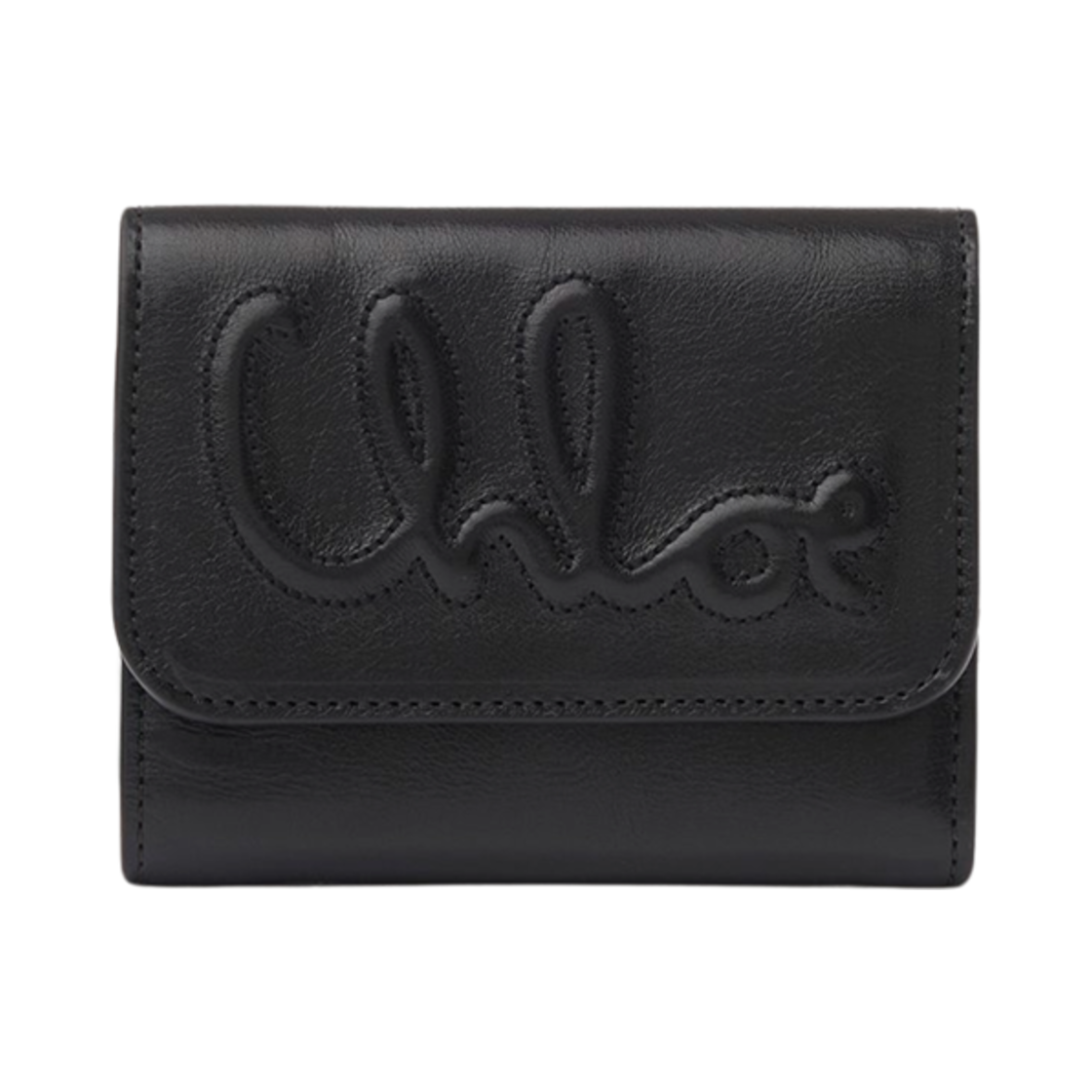 CHC24WP448O16001 Chloe Shiny Leather Small 3 Step Wallet Black