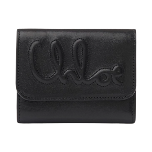CHC24WP448O16001 Chloe Shiny Leather Small 3 Step Wallet Black