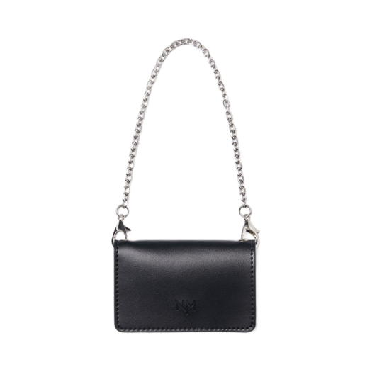 NMSS52AC03BLK NOMANUAL Chain Leather Wallet Black
