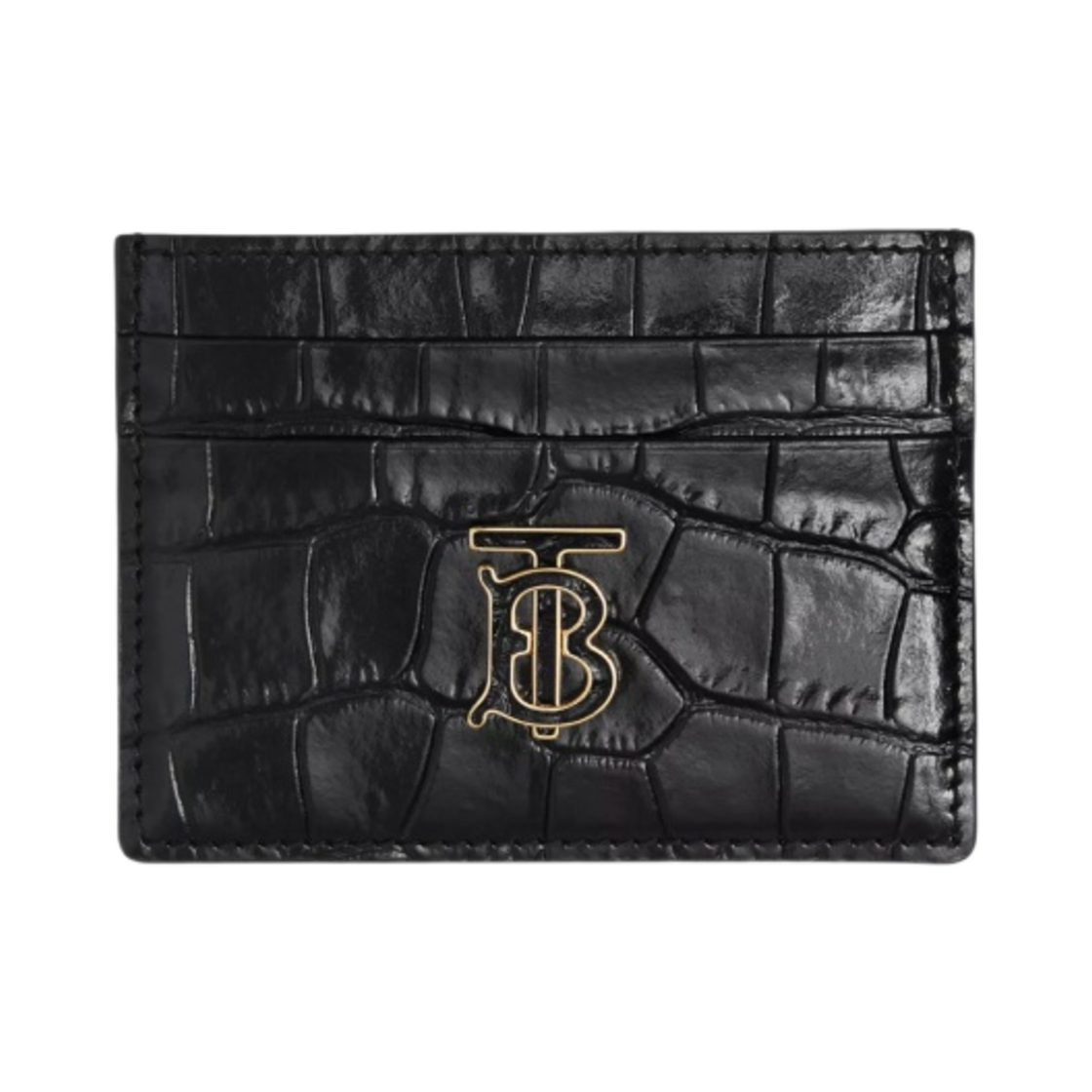 버버리 엠보스 레더 TB 카드 케이스 블랙(Burberry Embossed Leather TB Card Case Black) - 1
