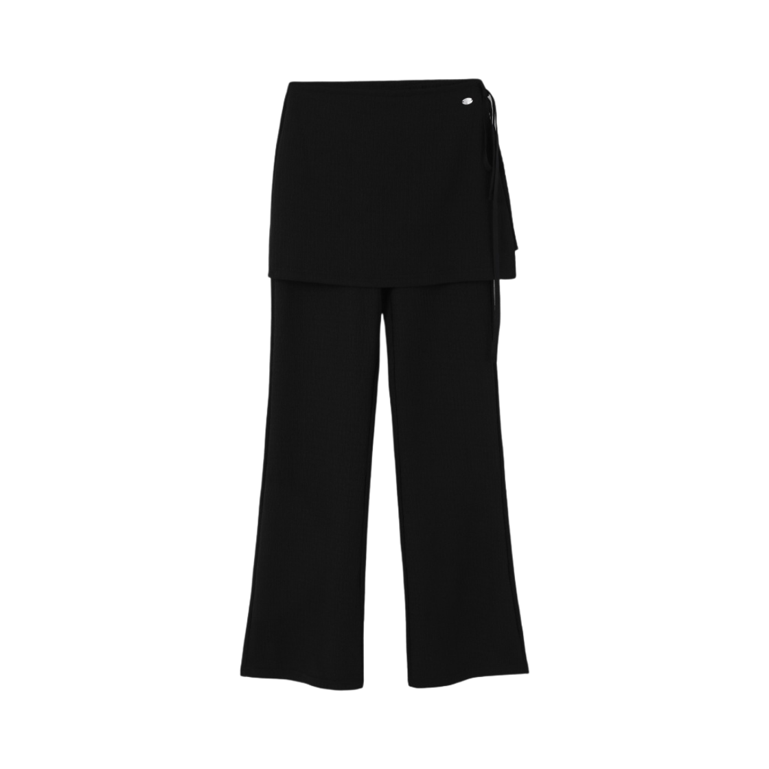 P0000BPR (W) TANNAT T/T Wrap Layered Slit Pants Black