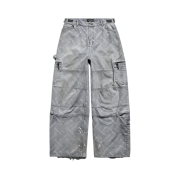 Balenciaga Bal Diagonal Allover Cargo Pants Light Blue