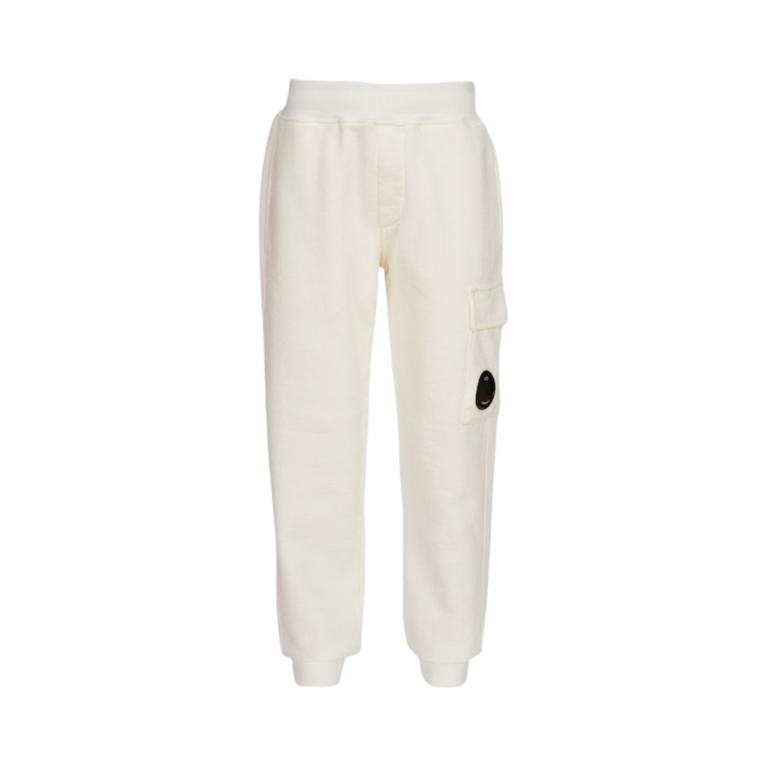 (키즈) C.P. 컴퍼니 U16 베이직 플리스 카고 트랙 팬츠 거즈 화이트 - 23SS((Kids) C.P. Company U16 Basic Fleece Cargo Track Pants Gauze White - 23SS) - 1