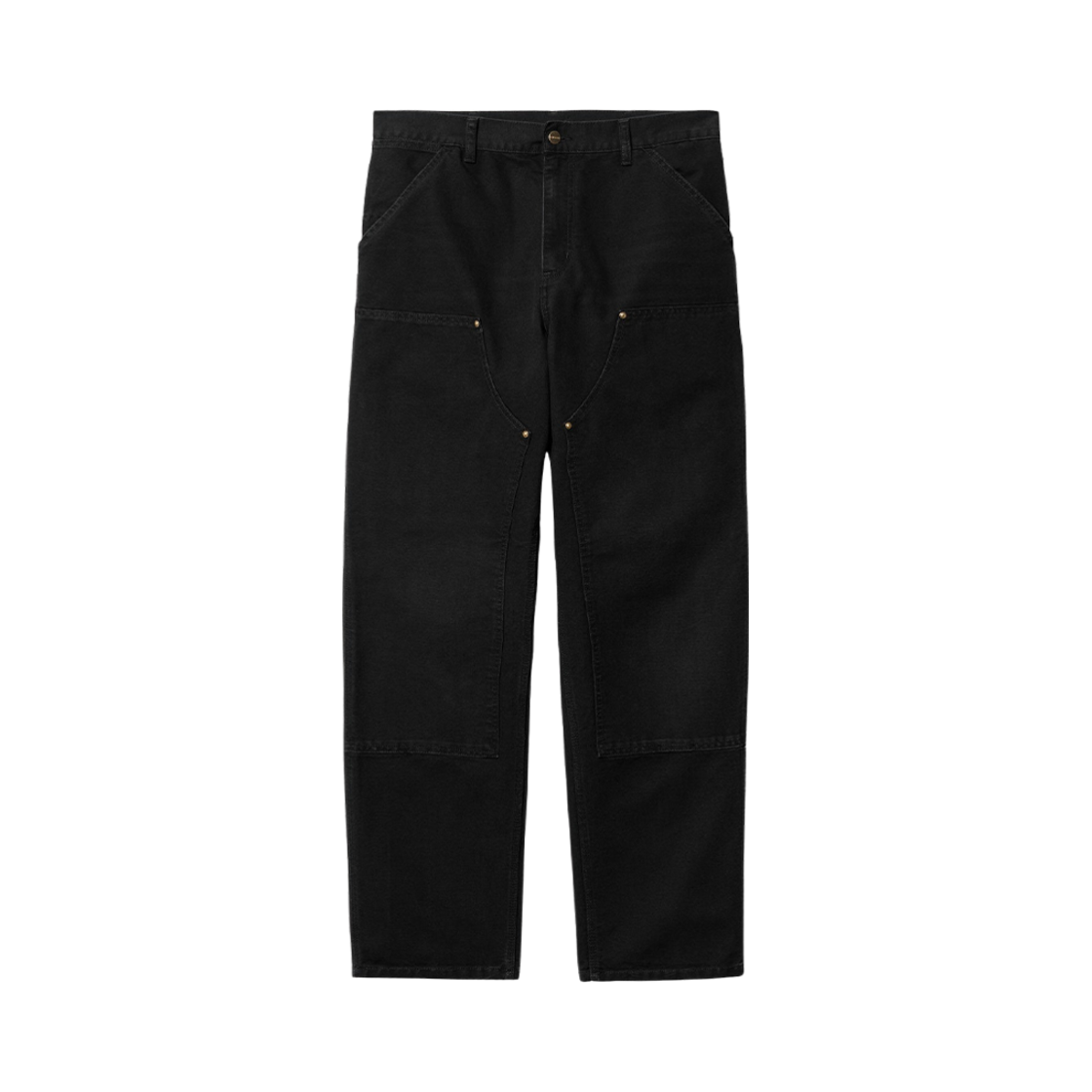 칼하트 WIP 디어본 캔버스 더블 니 팬츠 블랙 에이지드 캔버스(Carhartt WIP Dearborn Canvas Double Knee Pants Black Aged Canvas)