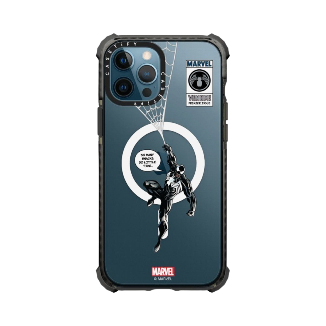 케이스티파이 x 마블 아이폰 베놈 행잉 맥세이프 울트라 임팩트 케이스 클리어 블랙(Casetify x Marvel iPhone Venom Hanging Magsafe Ultra Impact Case Clear Black) - 3