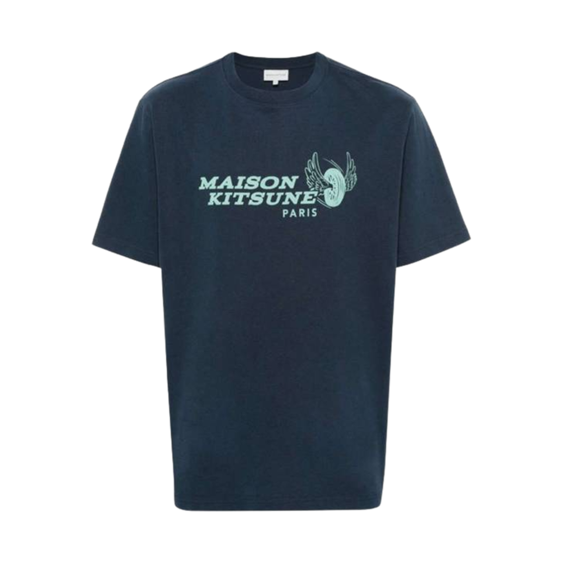 MM00111KJ0118-P476 Maison Kitsune Racing Fox Comfort T-Shirt Ink Blue