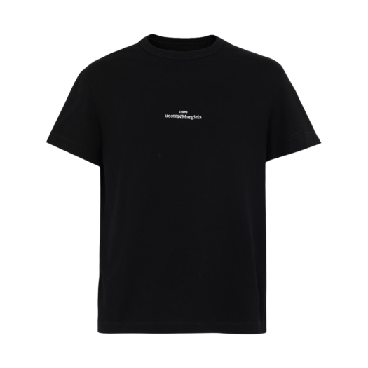 S30GC0701S22816900 Maison Margiela Distorted Logo T-Shirt Black