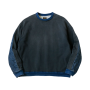 Kapital Fleece X Denim Quilting 2 Tone Big Sweatshirt Indigo