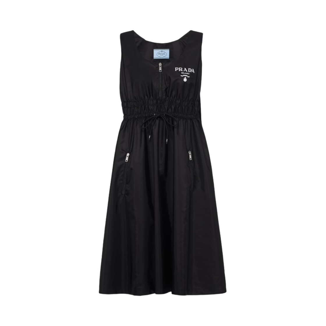 (W) 프라다 슬리브리스 리나일론 드레스 블랙((W) Prada Sleeveless Re-Nylon Dress Black) - 1