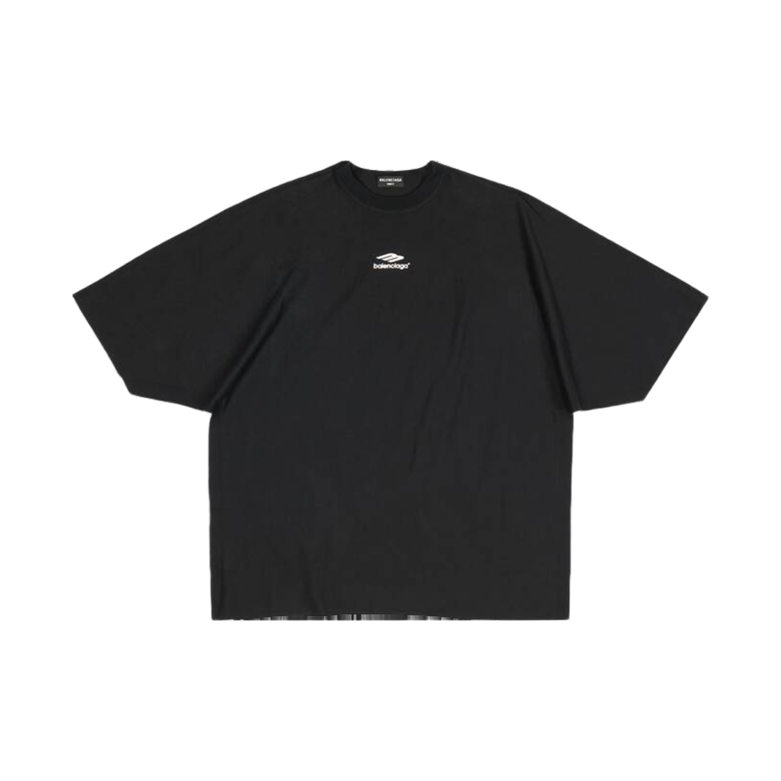 (W) 발렌시아가 3B 스포츠 아이콘 플랫 티셔츠 오버사이즈 블랙((W) Balenciaga 3b Sports Icon Flat T-Shirt Oversized Black) - 1