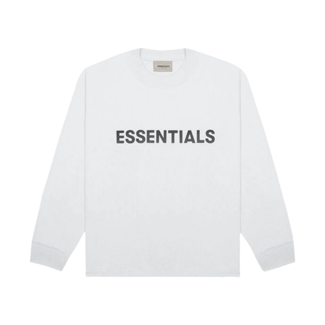 에센셜 3D 실리콘 아플리케 박시 롱슬리브 티셔츠 화이트 - 20SS
