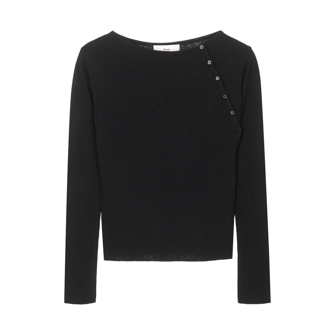 UDSW5A206BK Dunst Buttoned Slit Knit Top Black