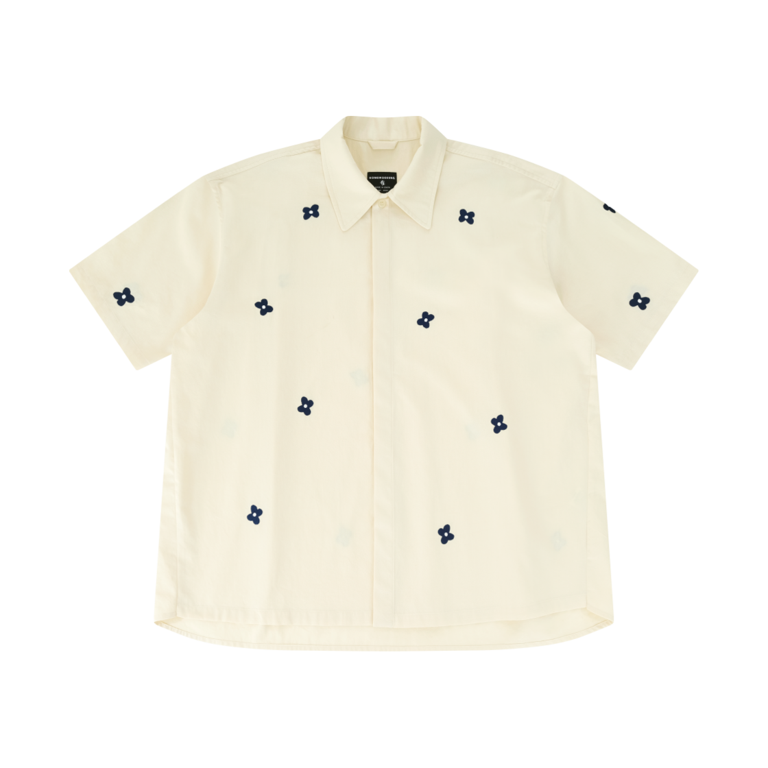 SS25SSH023OW Hongwoosung Embroidery Flower Shirt Off White