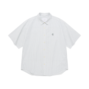 Covernat C Logo Oxford Stripe Half Shirt Green