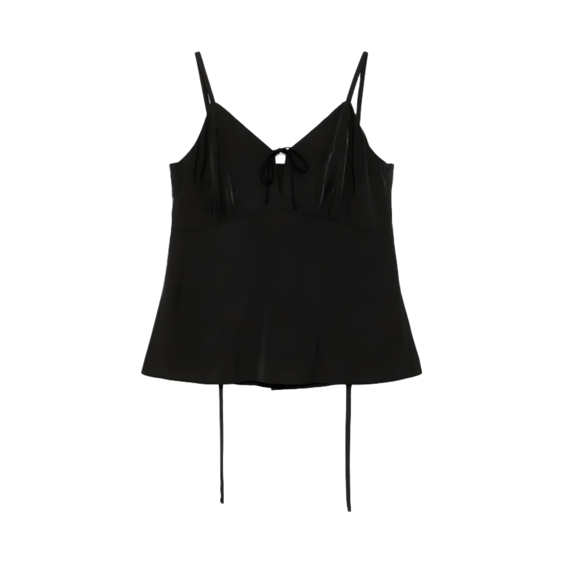 고엔제이 어저스터벌 스트랩 윗 타이 디테일 카미솔 블랙(GOEN.J Adjustable Strap with Tie Detail Camisole Black)