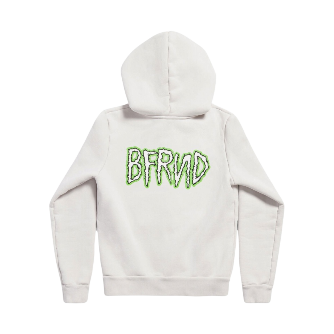 발렌시아가 뮤직 x BFRND 시리즈 집업 후드 스몰 핏 오프 화이트(Balenciaga Music x BFRND Series Zip Up Hoodie Small Fit Off White) - 2